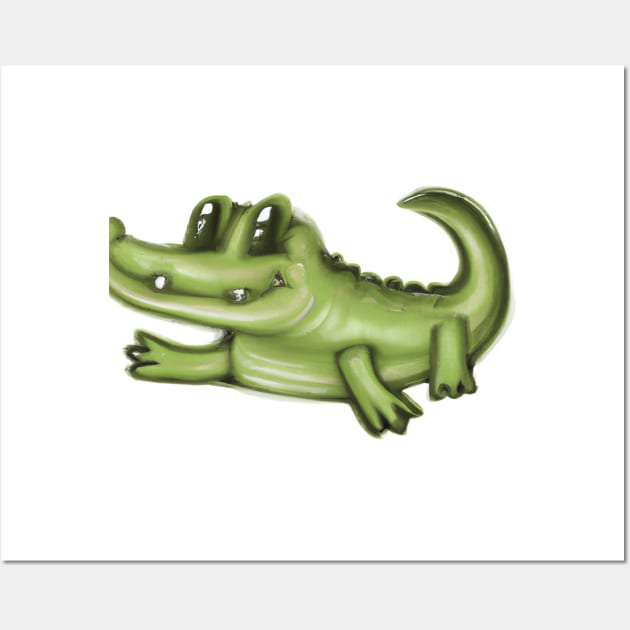 Cute Alligator Drawing Wall Art by Play Zoo